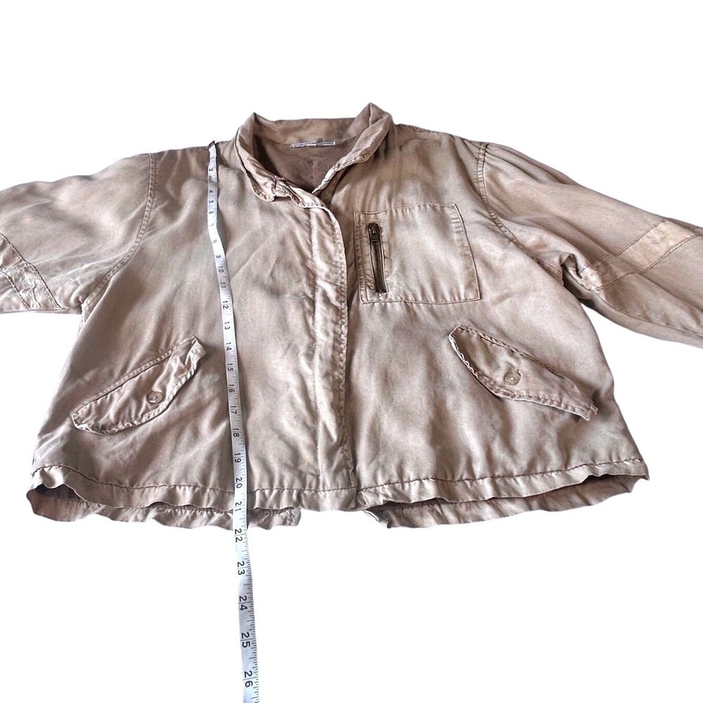 Young Fabulous & Broke Women's Small Beige Jacket Zip Up Pockets Casual - Picture 4 of 7